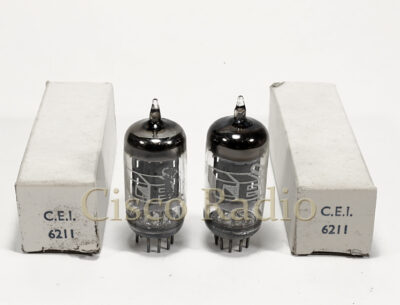 6211 / 12AU7 2 valvulas apareadas CEI (fabricadas por GE) Made in USA NIB