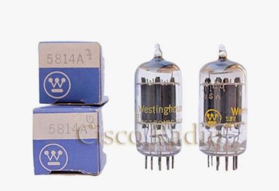 NOS NIB Matched Pair 5814 / 12AU7 / ECC82 ( dos valvulas) Westinghouse Made in Usa Fabricacion Militar